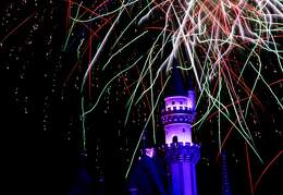 Fireworks over Sleeping Beauty Castle at Disneyland